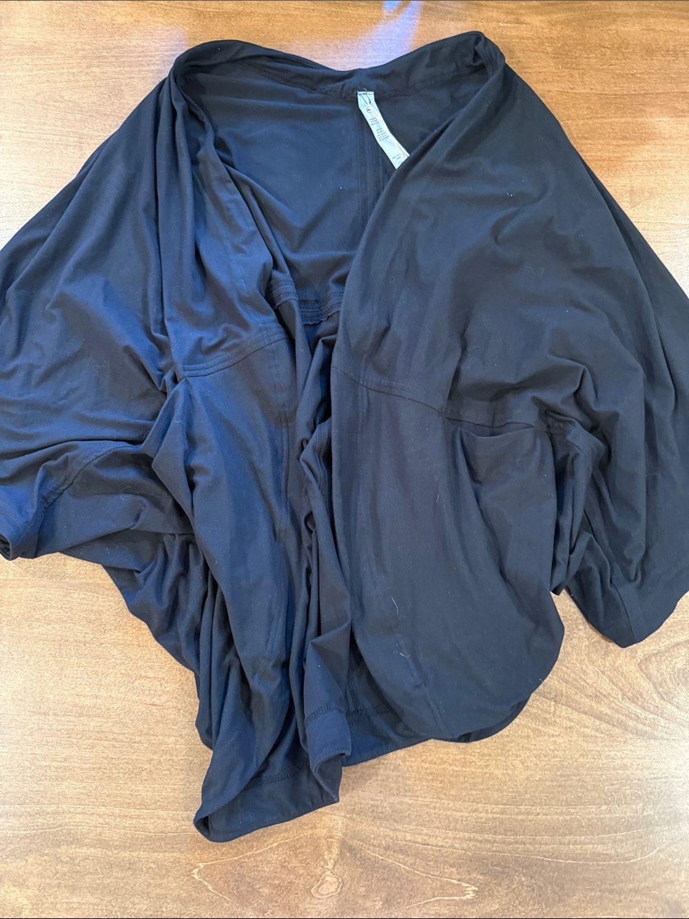 Black Draped Open-front Cardigan